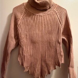 Fashion Nova Ribbed Cowl Neck Sweater - Brown